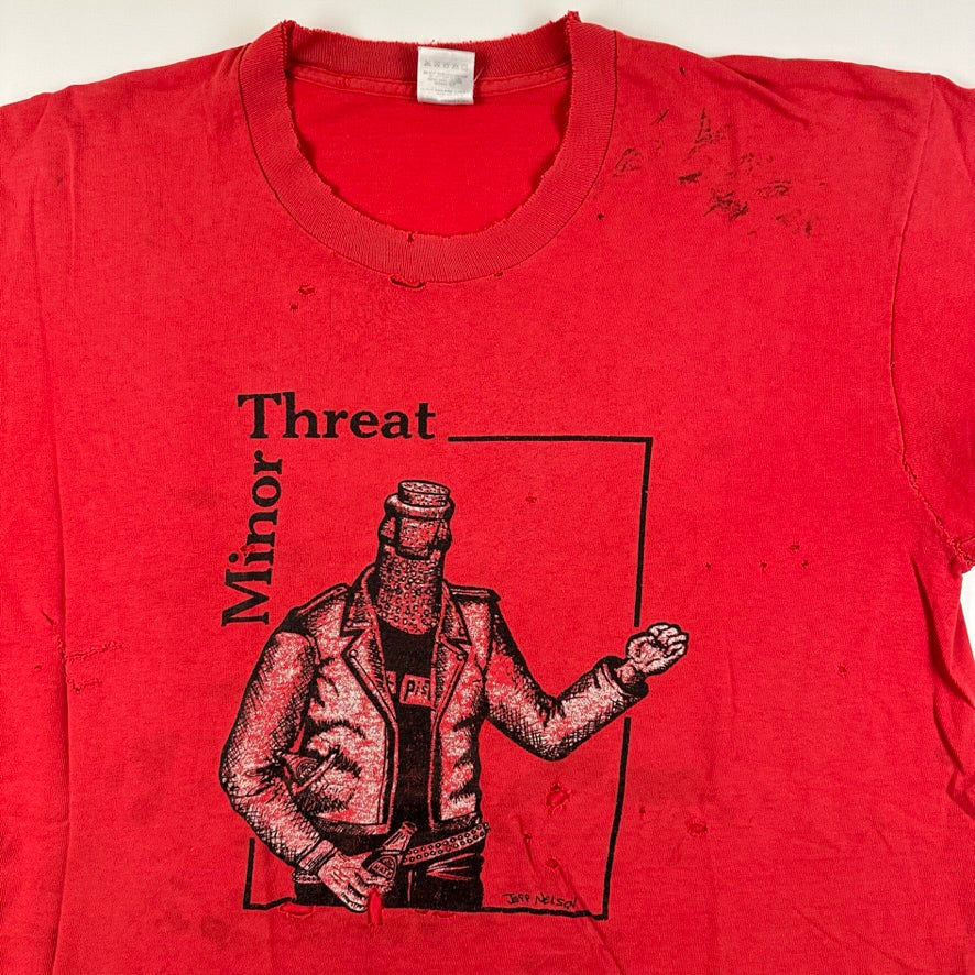 Vintage 90s Minor Threat Shirt Large Bottle Violence