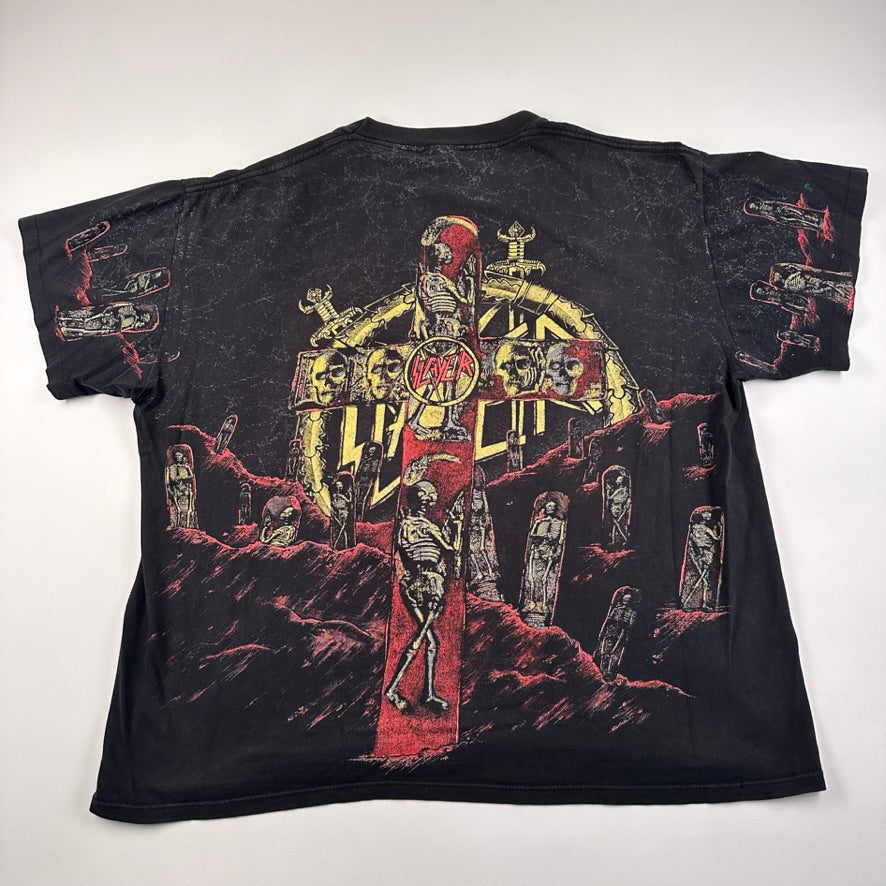 Vintage 1991 Slayer Shirt XL All Over Print