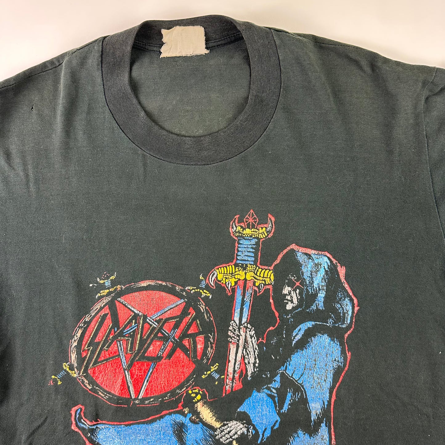 Vintage 1990 Slayer Shirt Large Spill The Blood