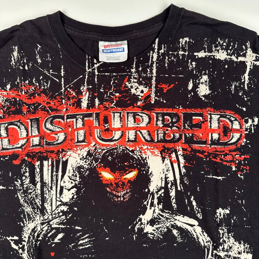 Vintage 2000s Disturbed Shirt Large All Over Print