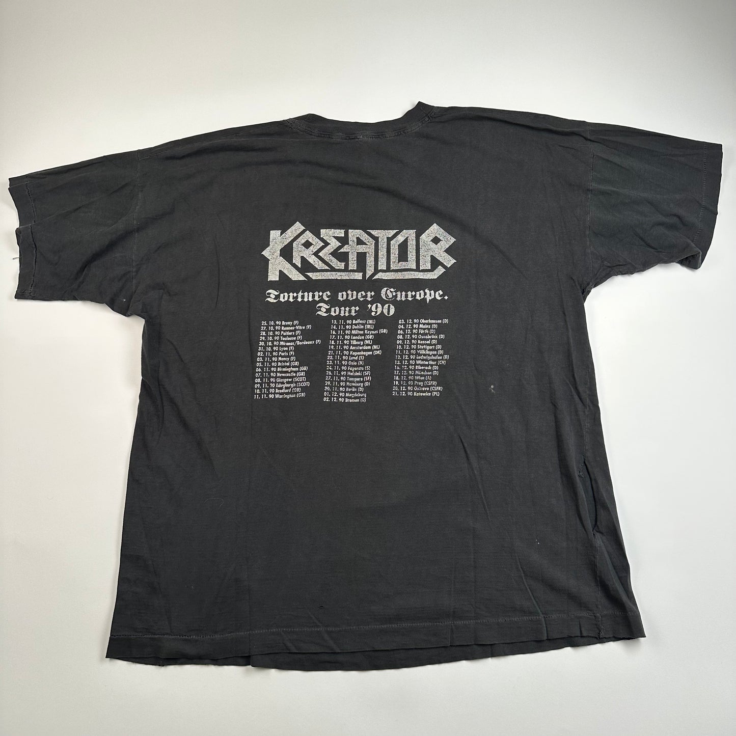 Vintage 1990 Kreator Shirt Large Torture Over Europe