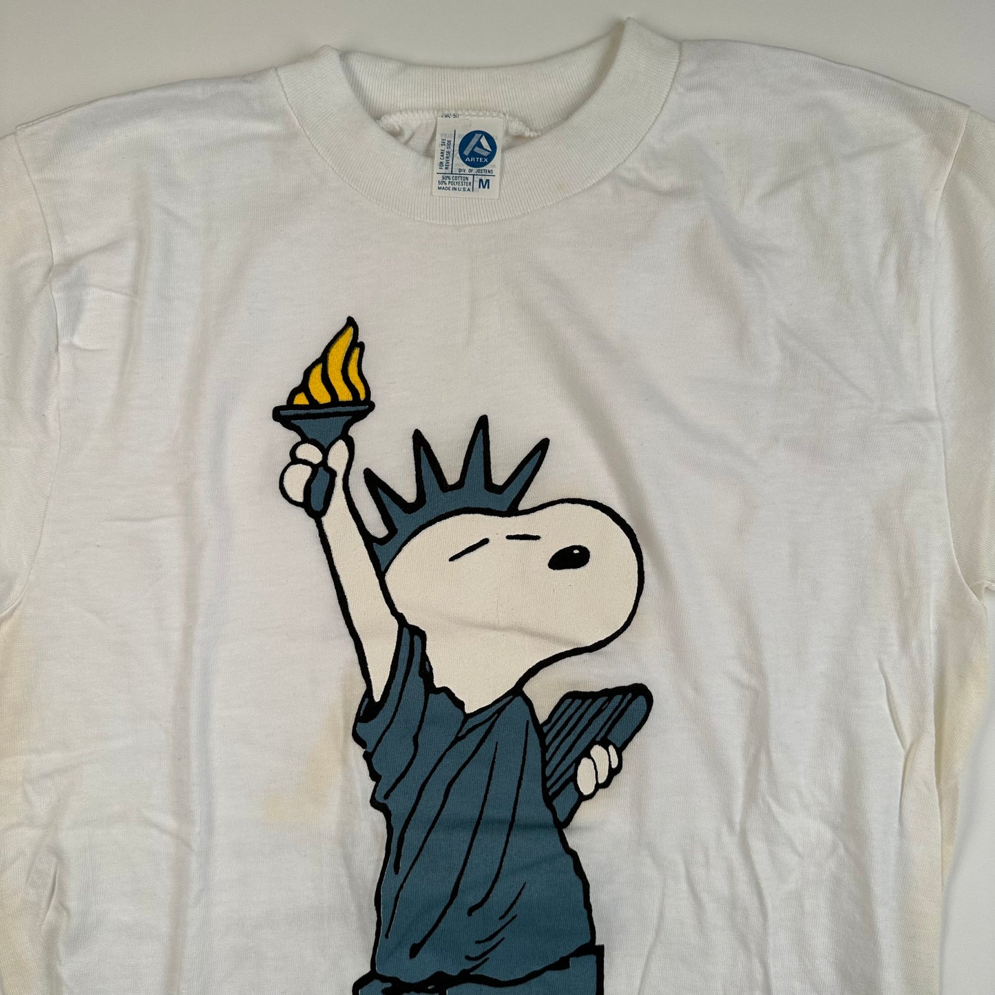 Vintage 70s Snoopy Statue Of Liberty Shirt Medium