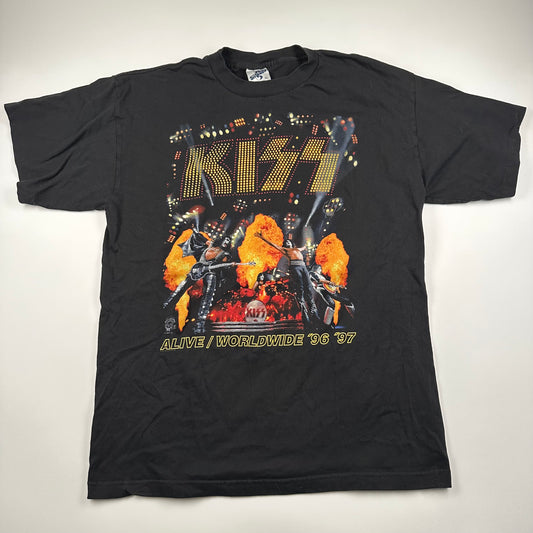 Vintage 1996 Kiss Shirt XL Alive Worldwide