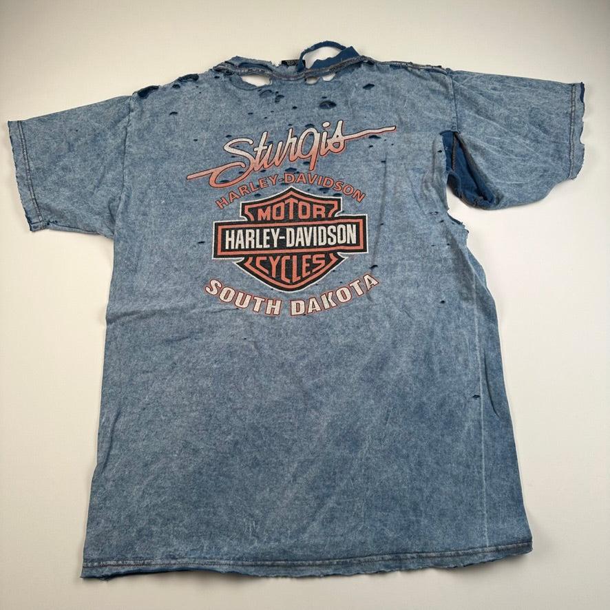 Vintage 2009 Harley Davidson Shirt Large Sturgis Thrashed