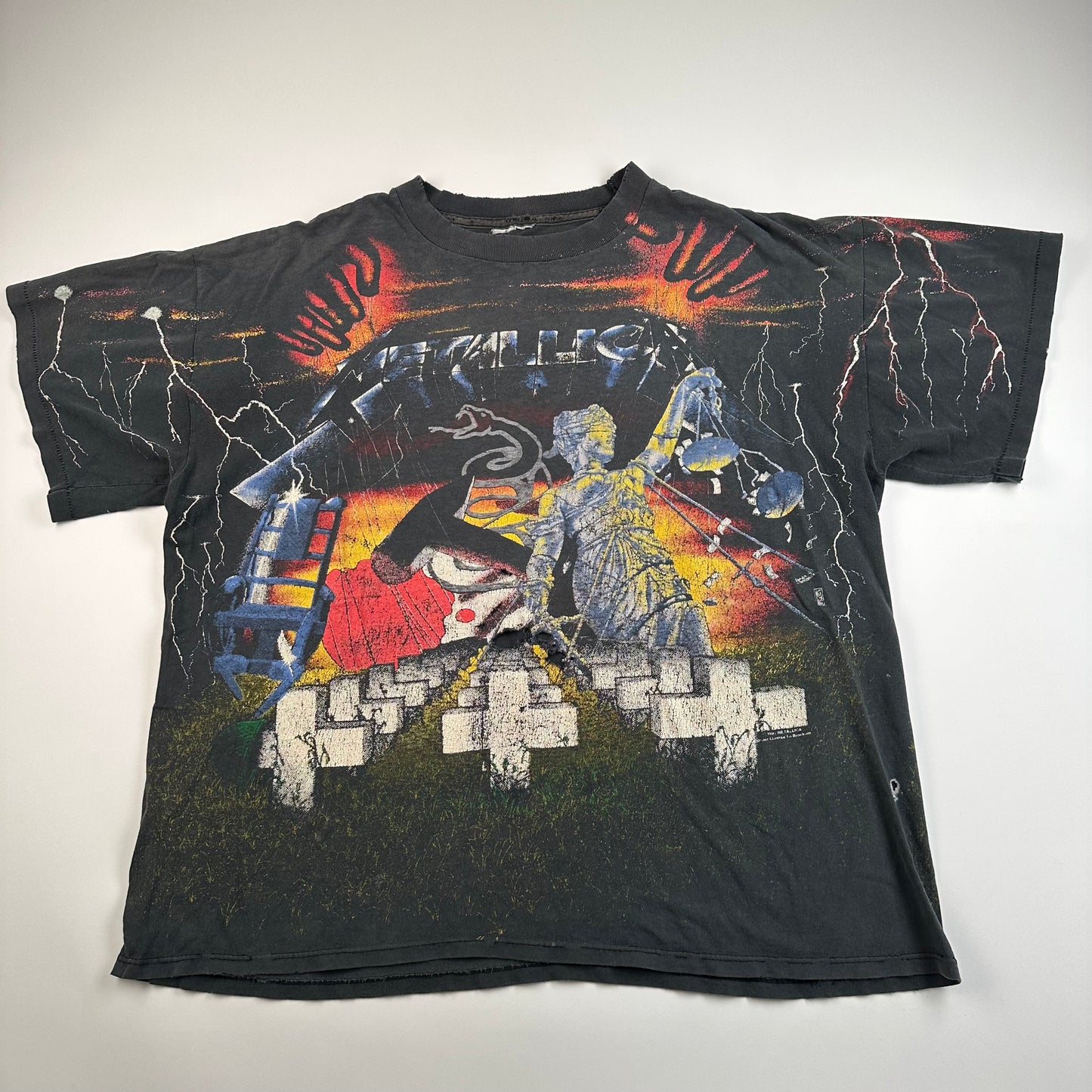 Vintage 1991 Metallica Shirt Large All Over Print