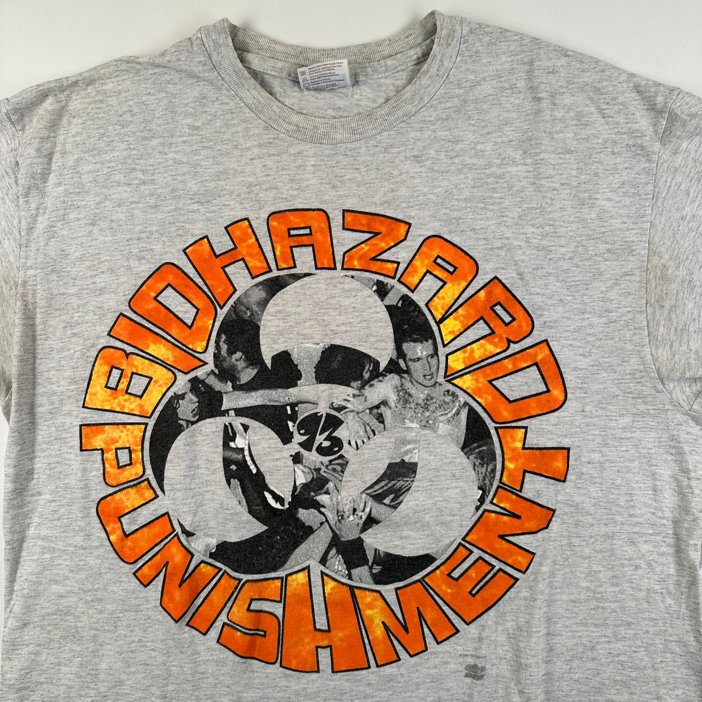 Vintage 1993 Biohazard Shirt XL Punishment Euro Discipline