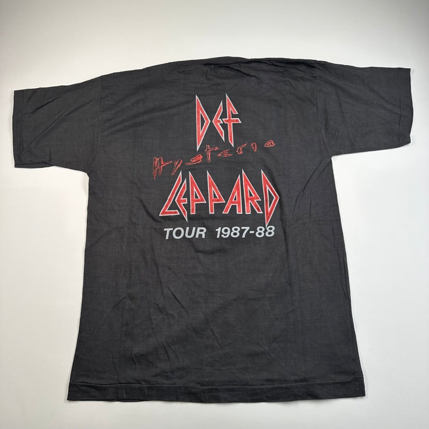 Vintage 1987 Def Leppard Shirt XL DRY ROT Hysteria