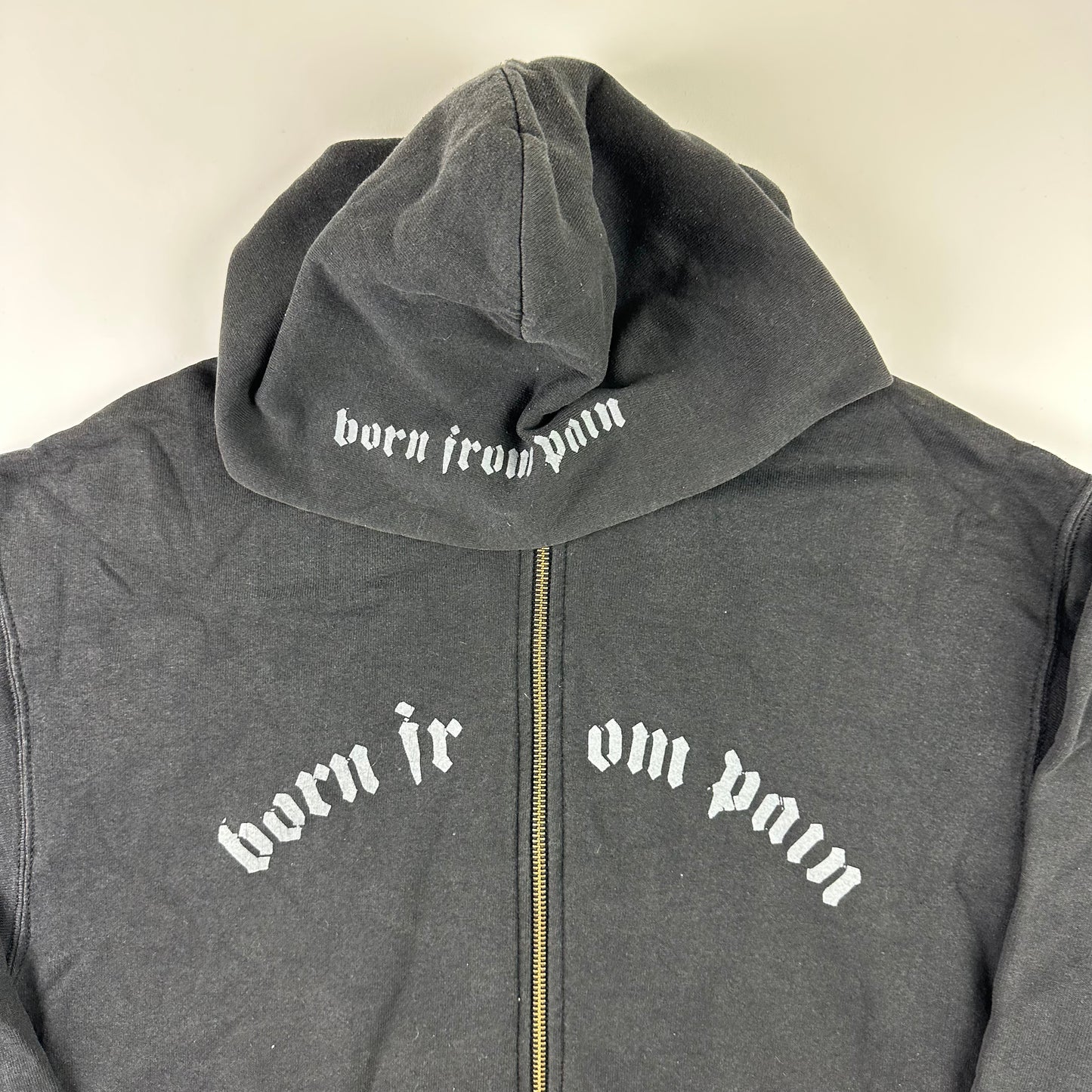 Born From Pain Zip Up Sweatshirt Large