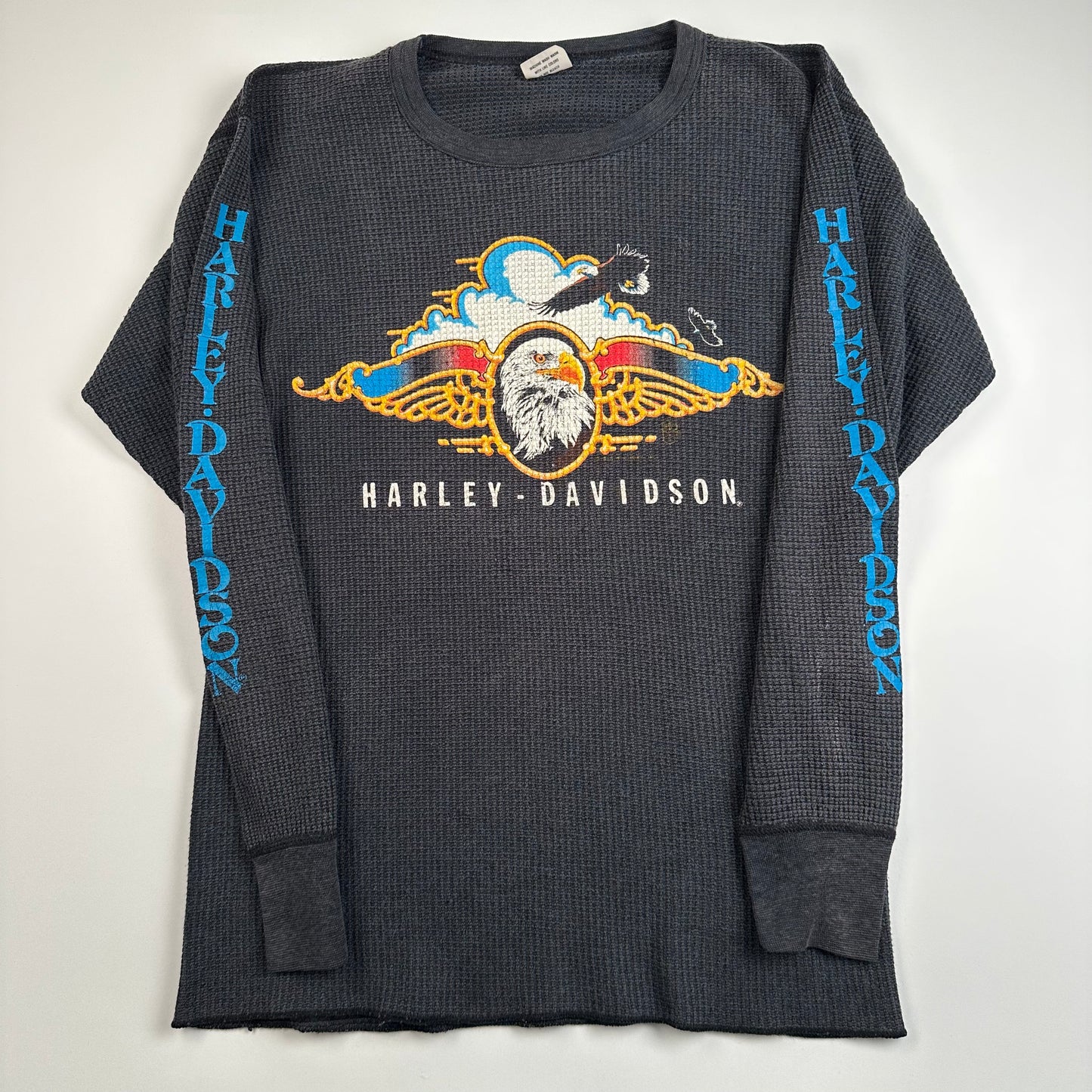 Vintage 80s Harley Davidson Thermal Shirt Large