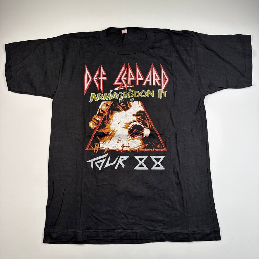 Vintage 1987 Def Leppard Shirt XL DRY ROT Hysteria