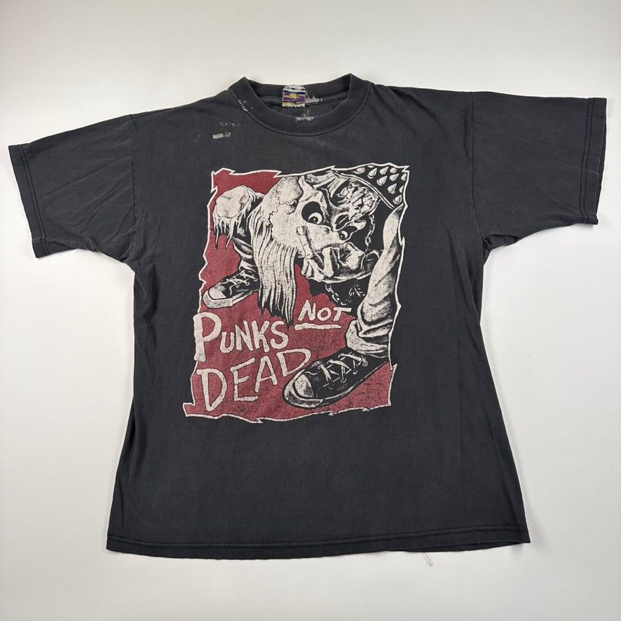 Vintage 90s Punks Not Dead Shirt Large