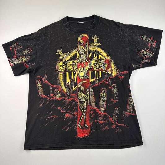 Vintage 1991 Slayer Shirt XL All Over Print