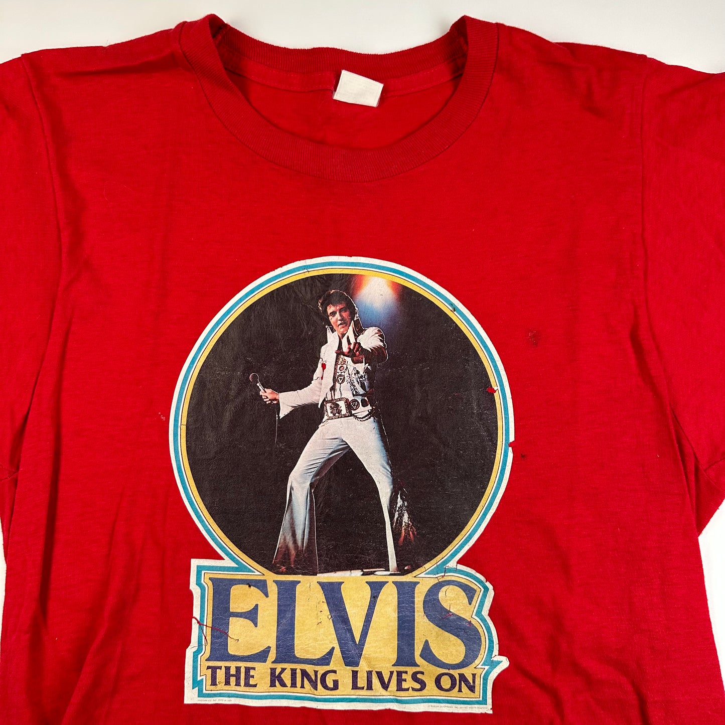 Vintage 70s Elvis Presley Shirt Large The King Lives On