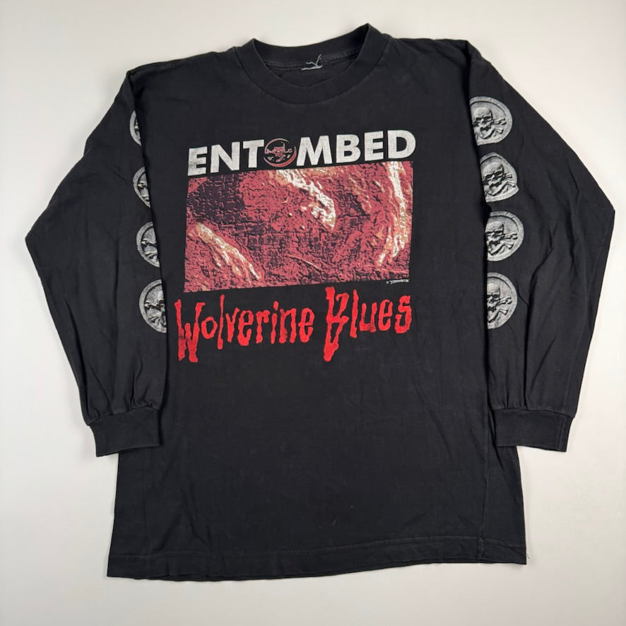 Vintage 90s Entombed Long Sleeve Shirt XL Wolverine Blues