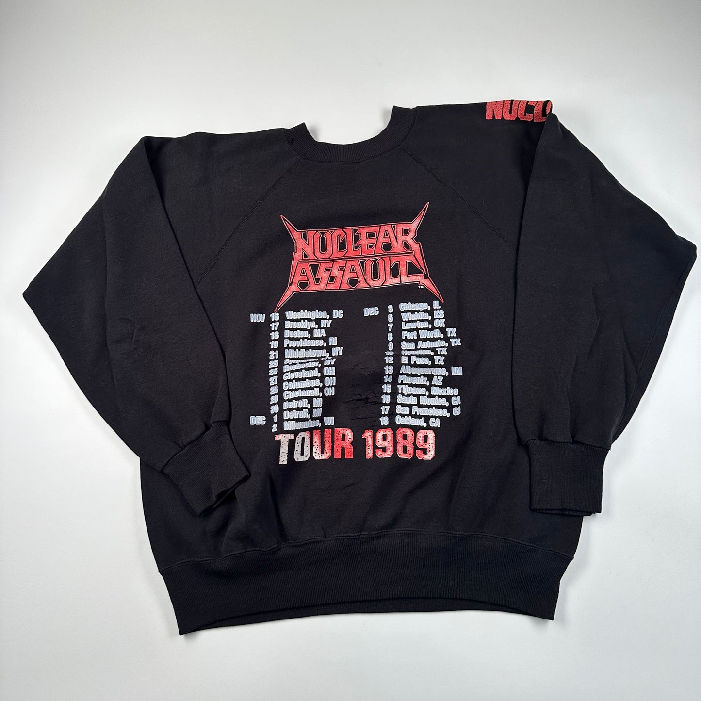 Vintage 1989 Nuclear Assault Crewneck Sweatshirt XL