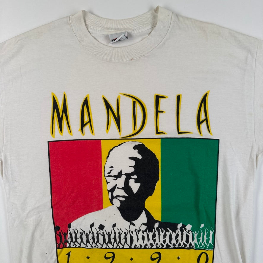 Vintage 1990 Mandela Shirt Large USA Visit