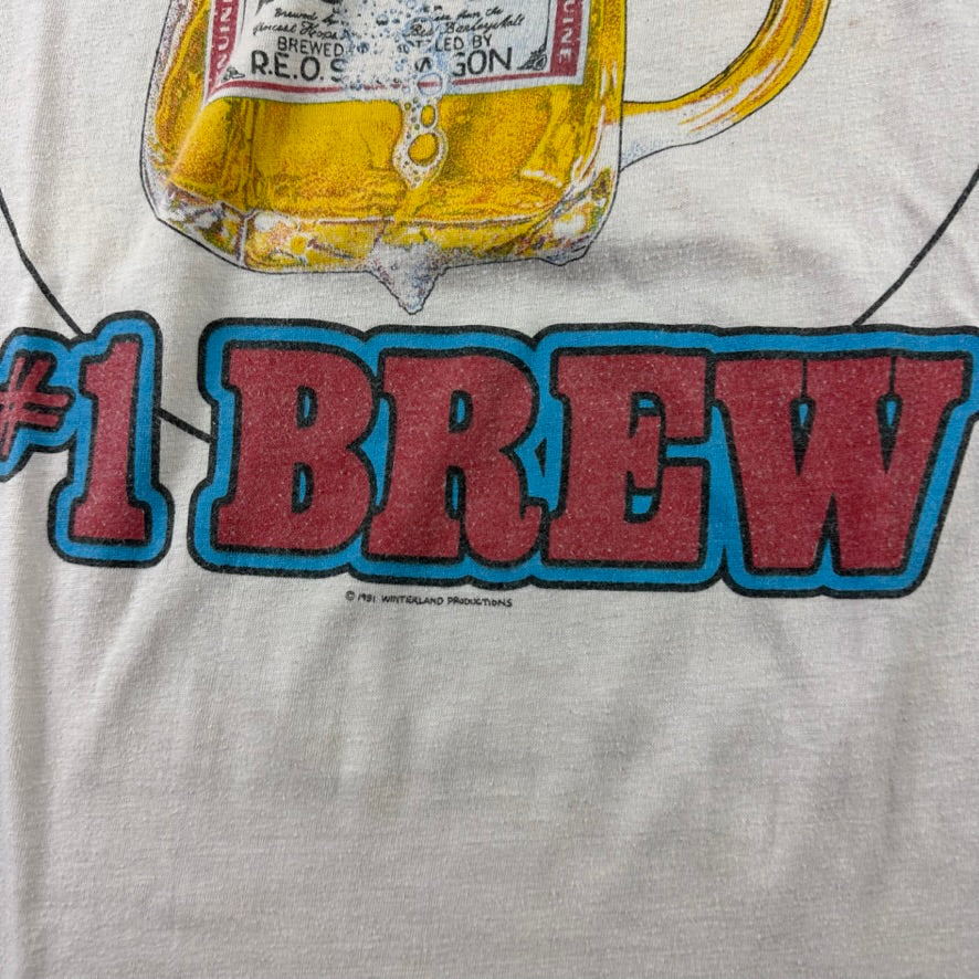 Vintage 1981 Reo Speedwagon Shirt Medium Milwaukee's #1 Brew