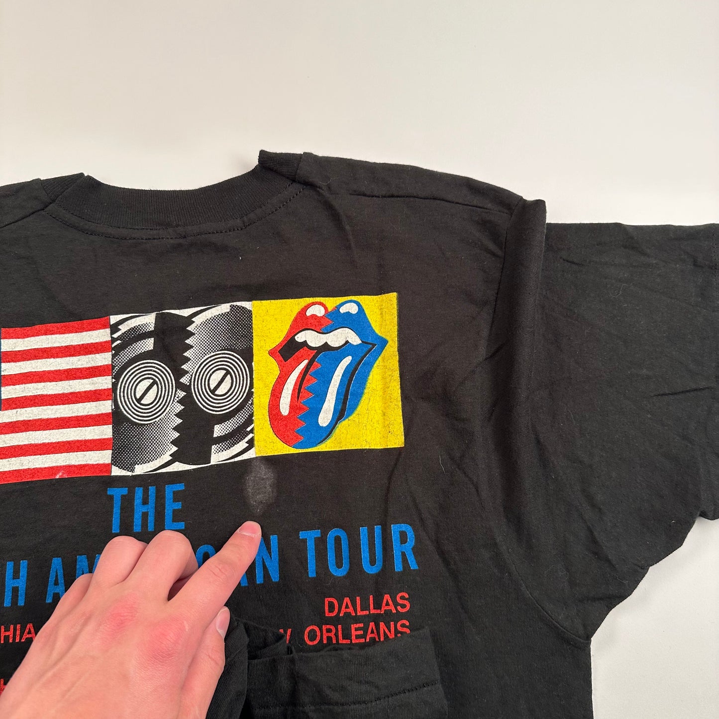 Vintage 1989 Rolling Stones Shirt Medium Steel Wheals