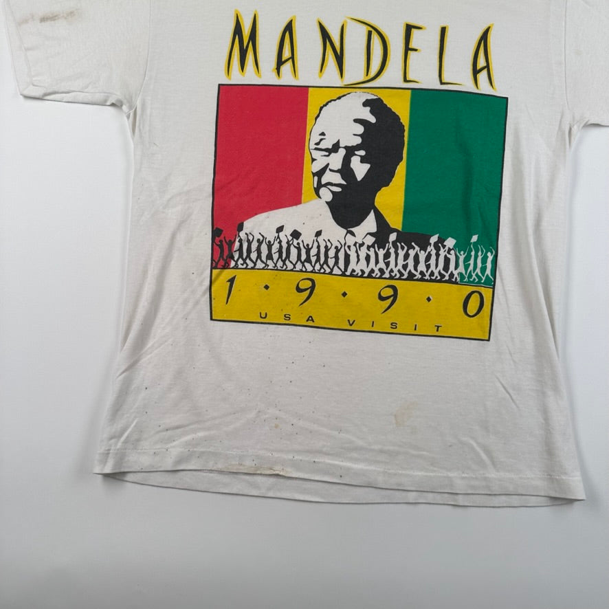 Vintage 1990 Mandela Shirt Large USA Visit