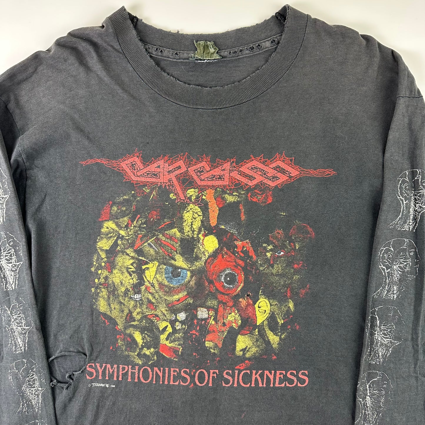 Vintage 1990 Carcass Long Sleeve Shirt XL SYMPHONIES OF SICKNESS