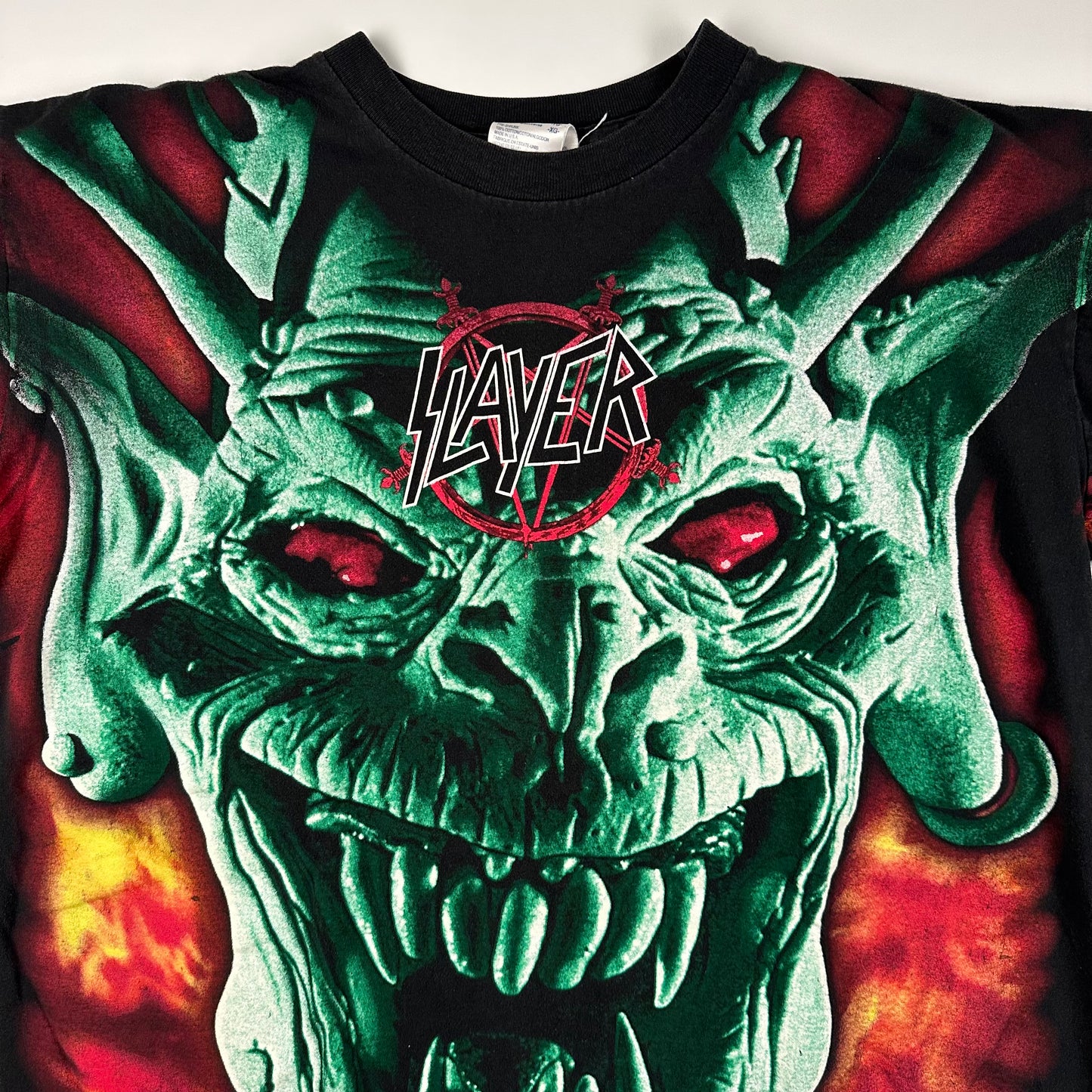 Vintage 90s Slayer Shirt XL All Over Print