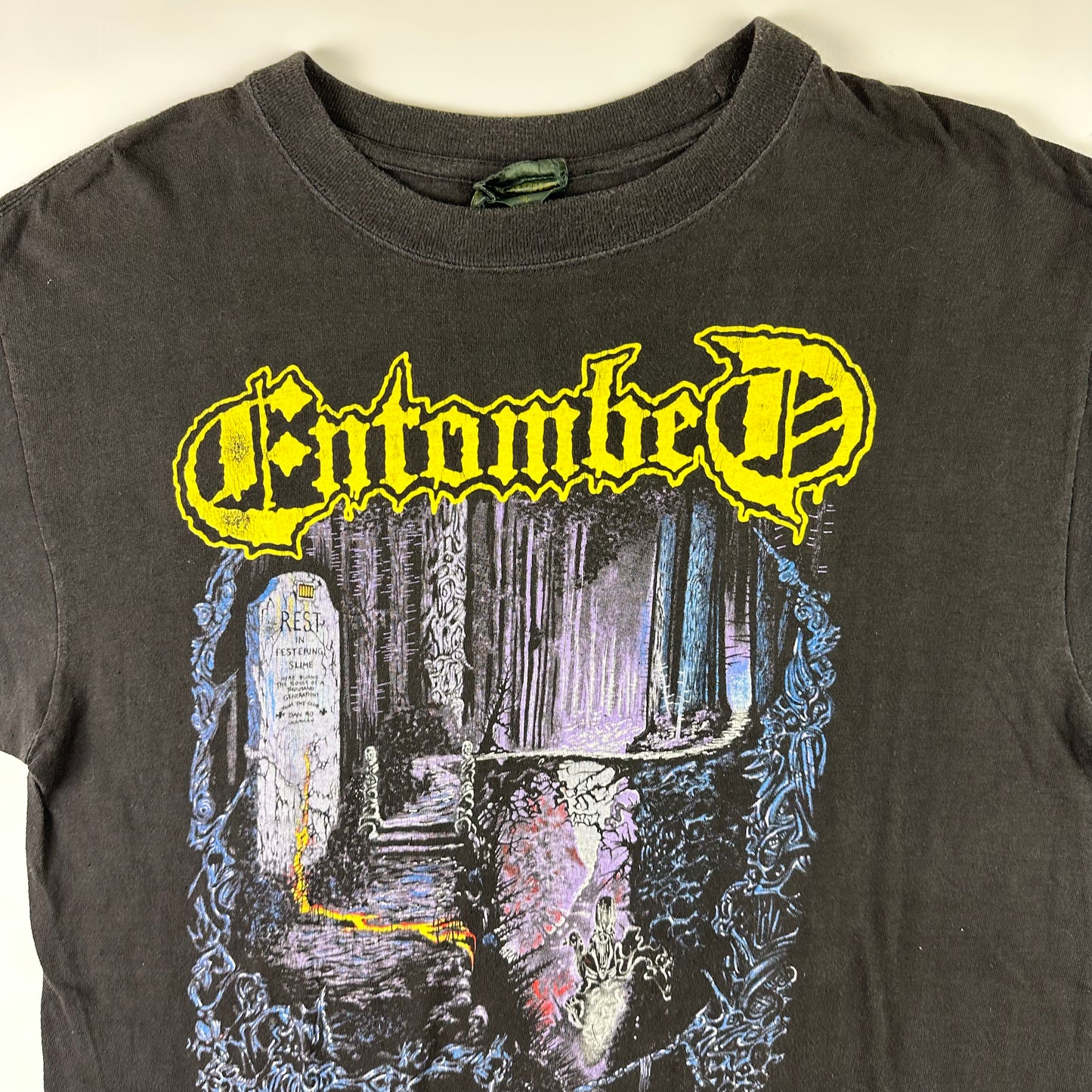 Vintage 1990 Entombed Shirt Large Left Hand Path