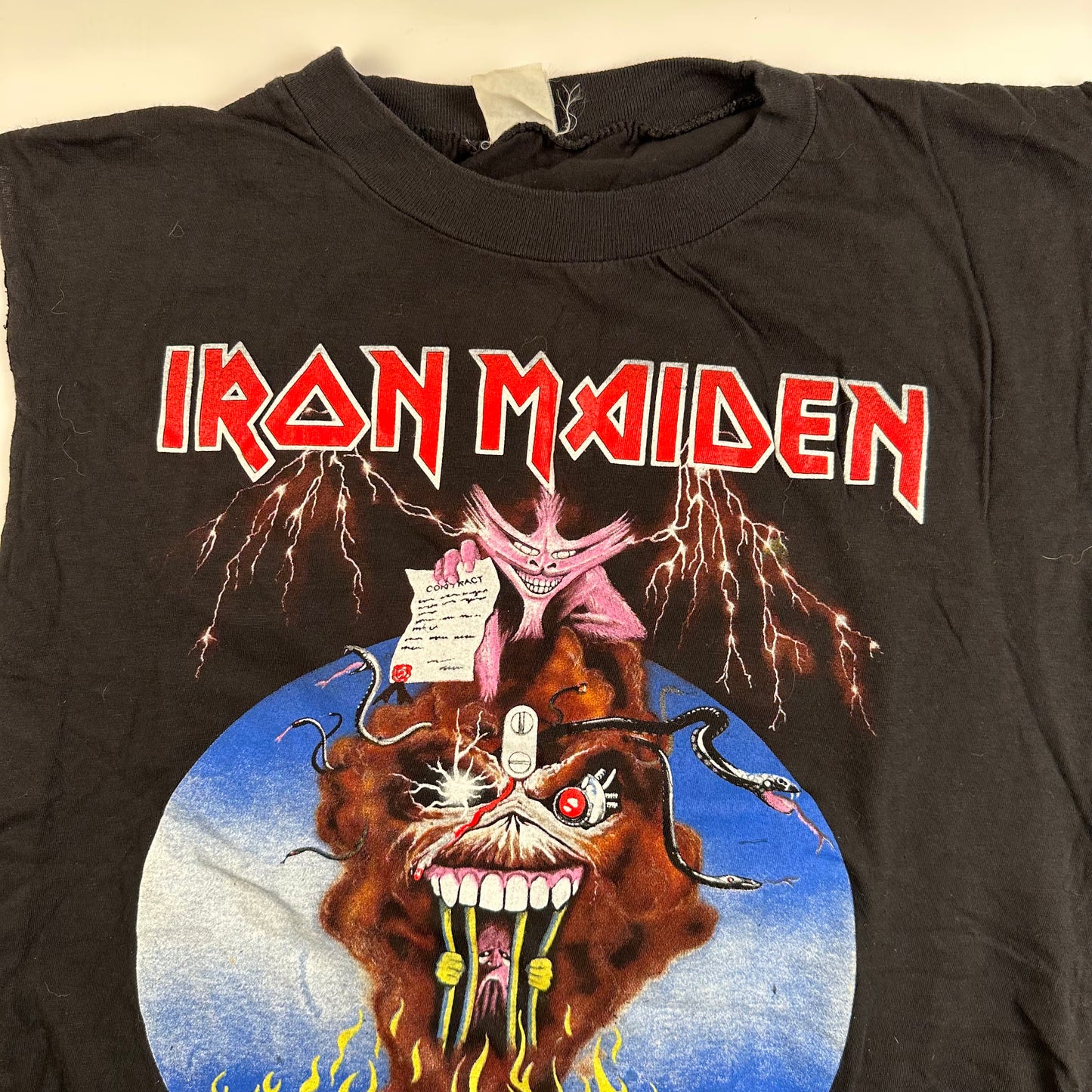 Vintage 1988 Iron Maiden Sleeveless Shirt Medium The Evil That Men Do