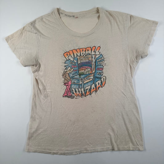 Vintage 70s Pinball Wizard Shirt Medium Let's Get Stoned