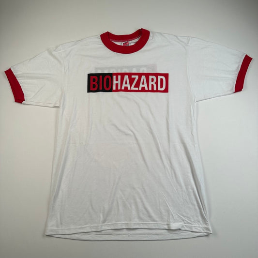 Vintage 1996 Biohazard Ringer Shirt Large Eracism