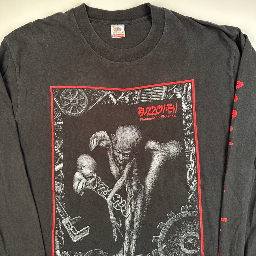 Vintage 1992 Buzzoven Long Sleeve Shirt XL Welcome To Violence