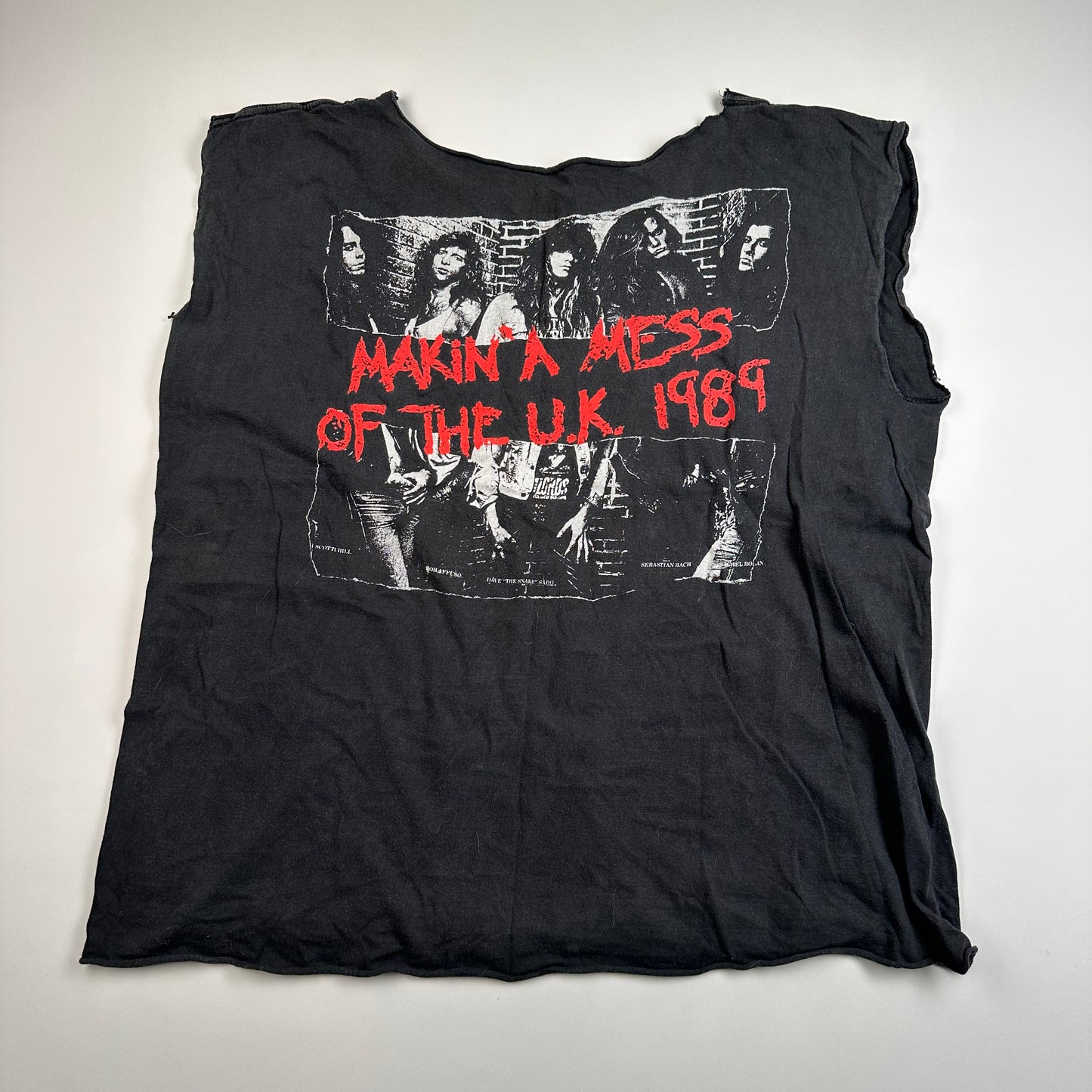 Vintage 1989 Skid Row Sleeveless Shirt Large Makin A Mess UK