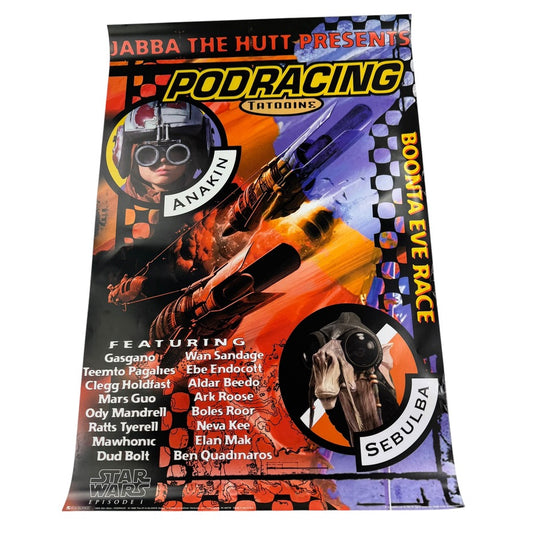 Vintage 1999 Star Wars Episode 1 Poster Pod Racing