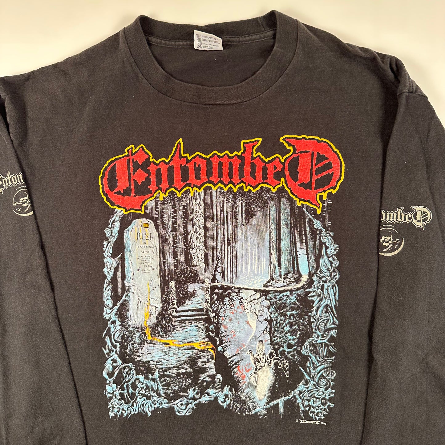 Vintage 1991 Entombed Long Sleeve Shirt XL Left Hand Path