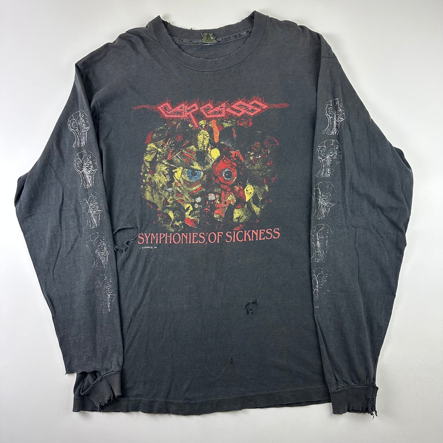 Vintage 1990 Carcass Long Sleeve Shirt XL SYMPHONIES OF SICKNESS