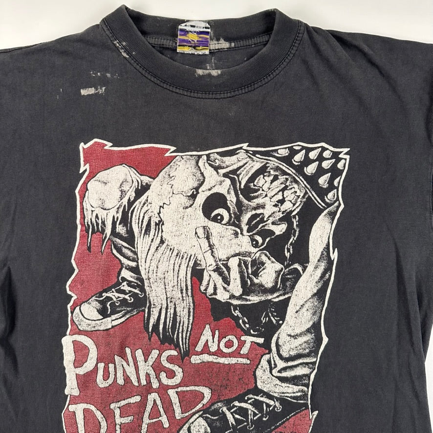 Vintage 90s Punks Not Dead Shirt Large