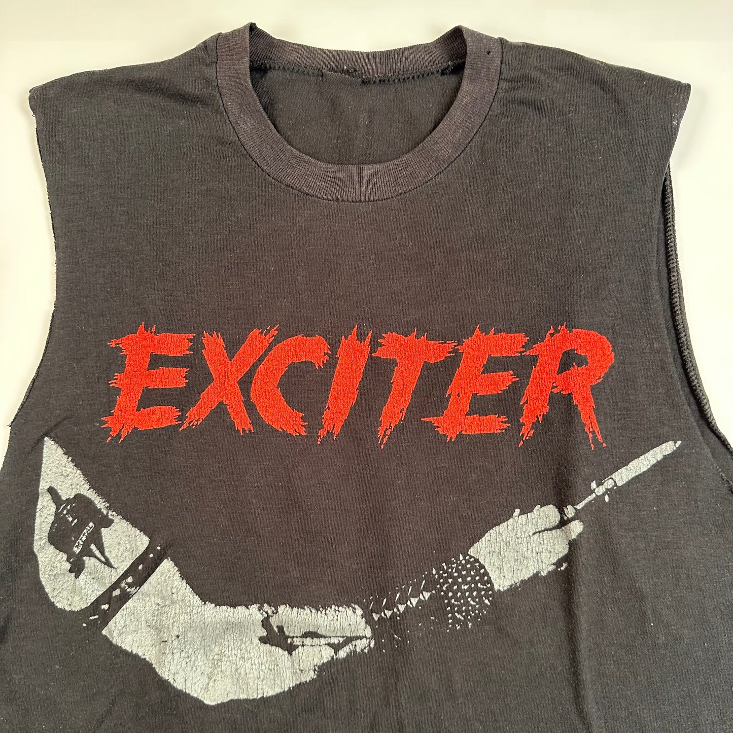 Vintage 80s Exciter Sleeveless Shirt Medium U.S. Attack