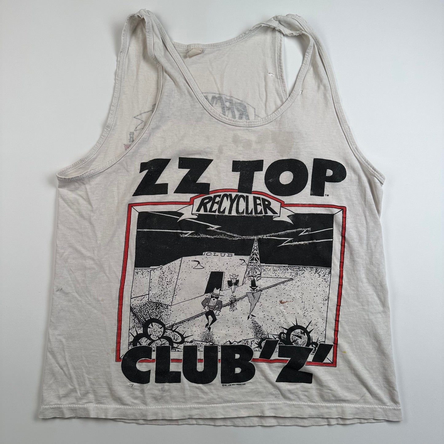 Vintage 1991 ZZ Top Tank Top Shirt Large Club Z