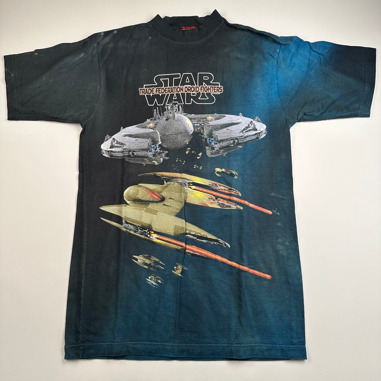 Vintage 90s Star Wars Shirt Medium Trade Federation Droid Fighters