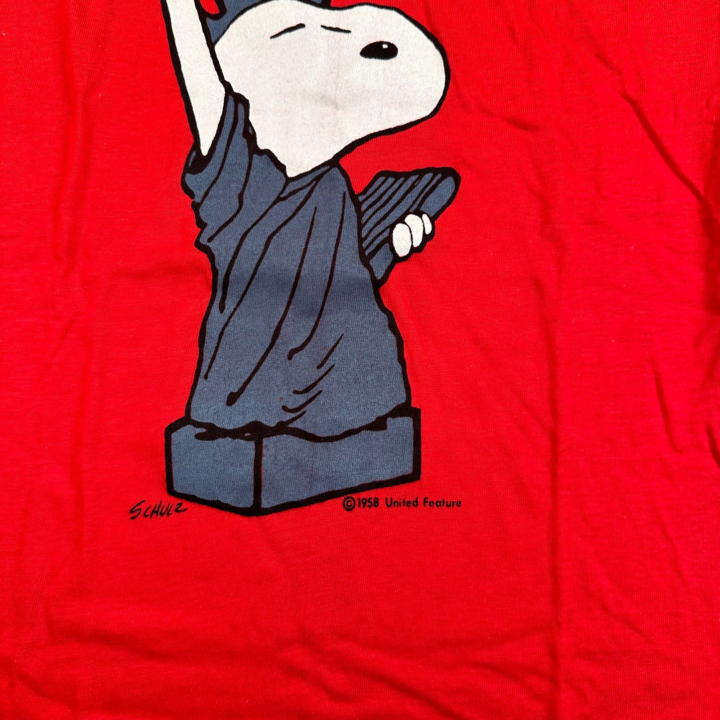 Vintage 70s Snoopy Statue Of Liberty Shirt Medium