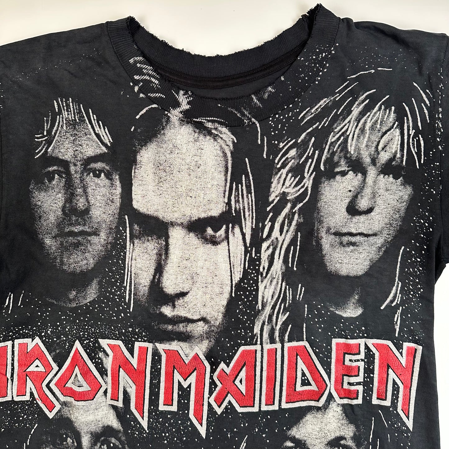 Vintage 90s Iron Maiden Shirt Large All Over Print