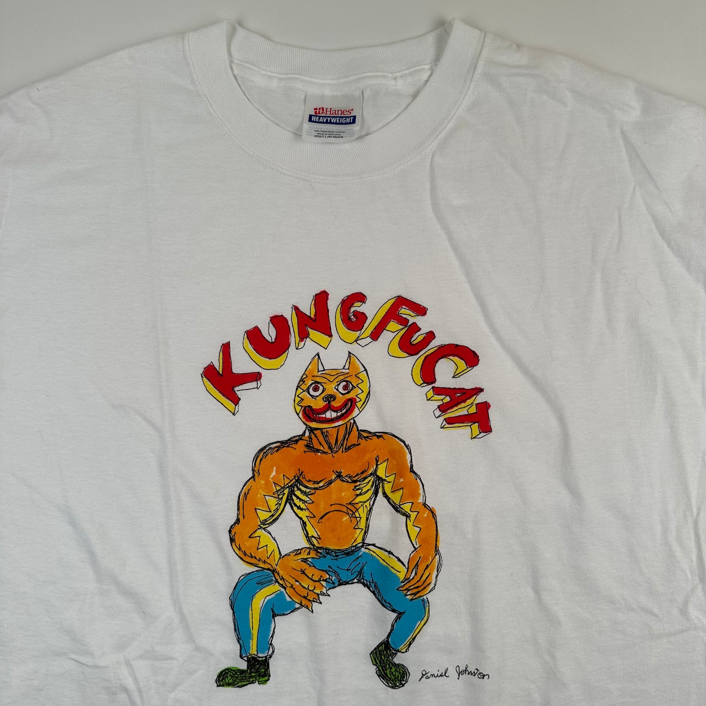 Vintage 2000s Daniel Johnston Shirt Large Kung Fu Cat