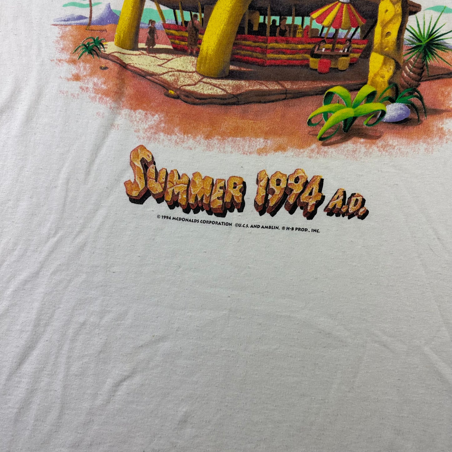 Vintage 1994 The Flintstones Shirt XL Roc Donald's