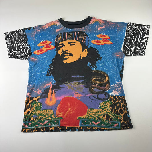 Vintage 1995 Carlos Santana Shirt XL Heaven Smiles All Over Print