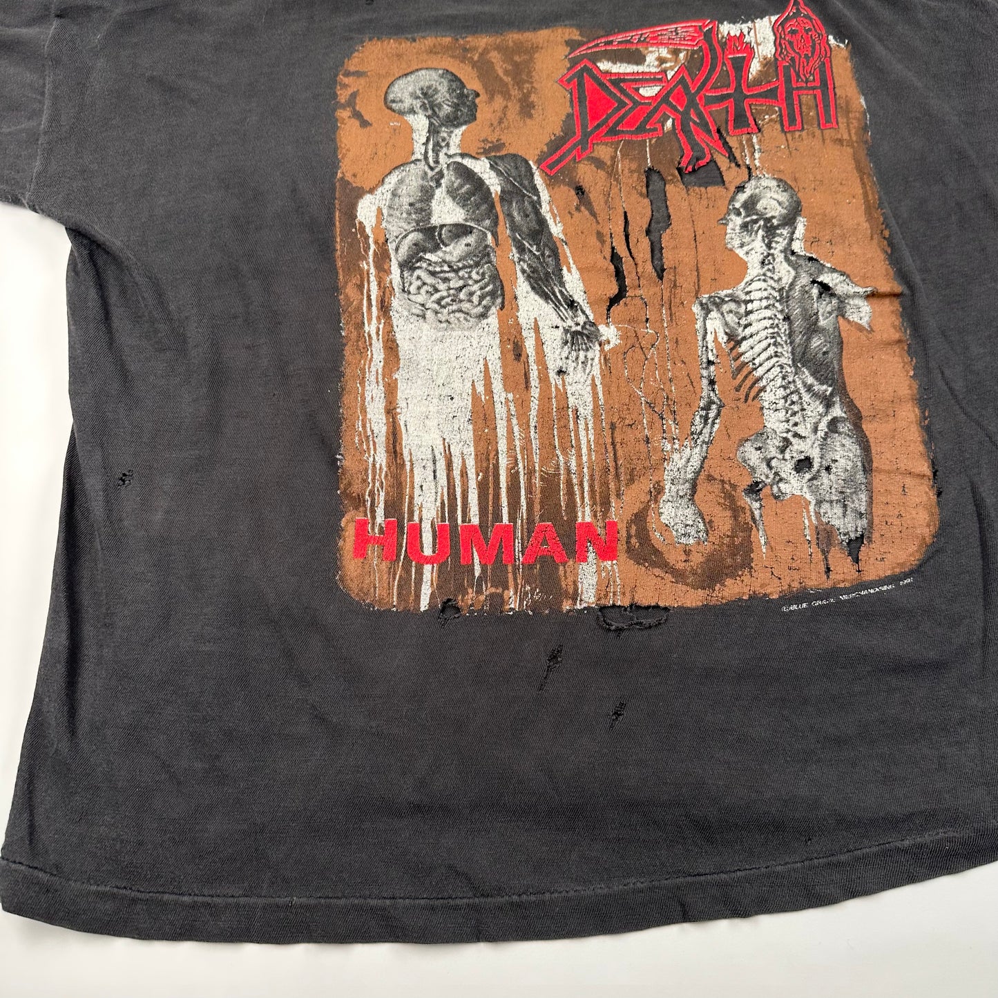 Vintage 1991 Death Shirt XL Shirt Large The Human Tour Of The World 91-92