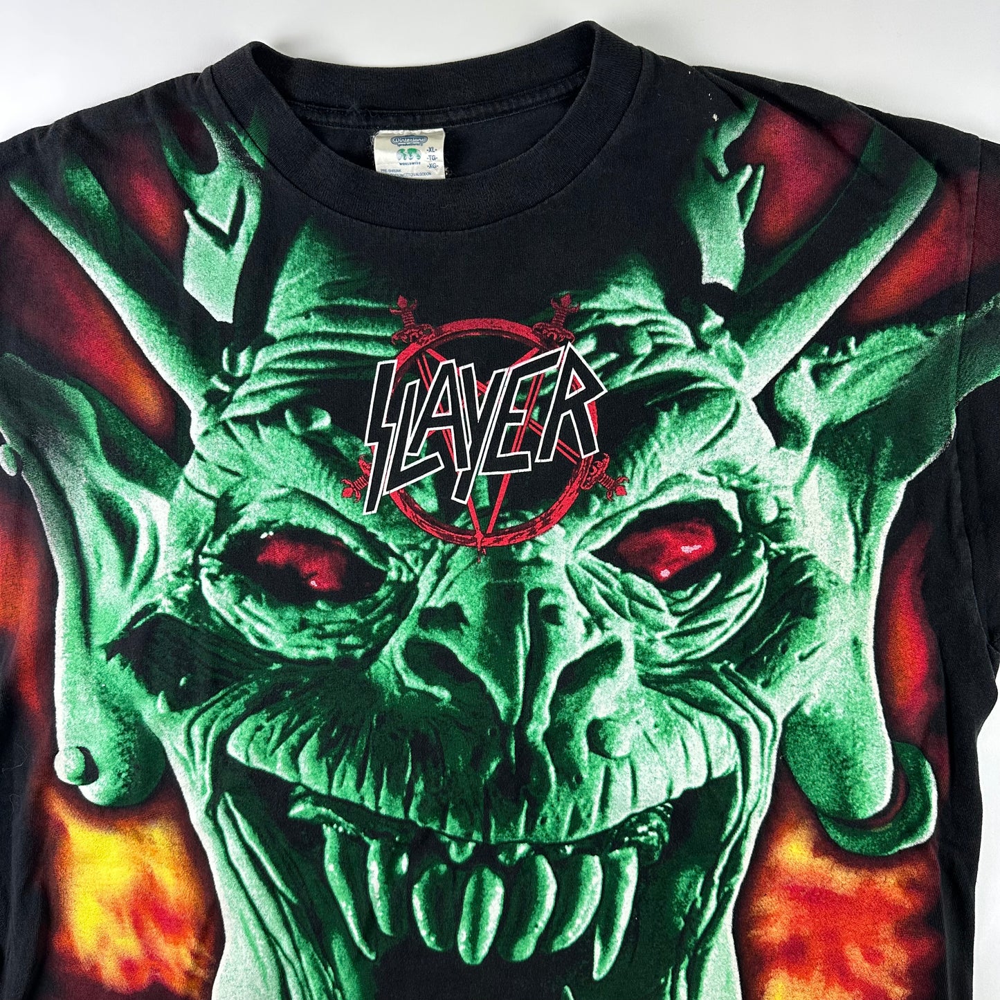 Vintage 90s Slayer Shirt XL All Over Print