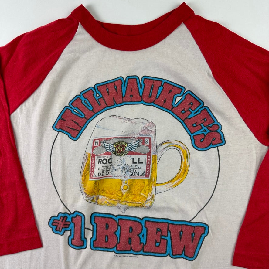 Vintage 1981 Reo Speedwagon Shirt Medium Milwaukee's #1 Brew