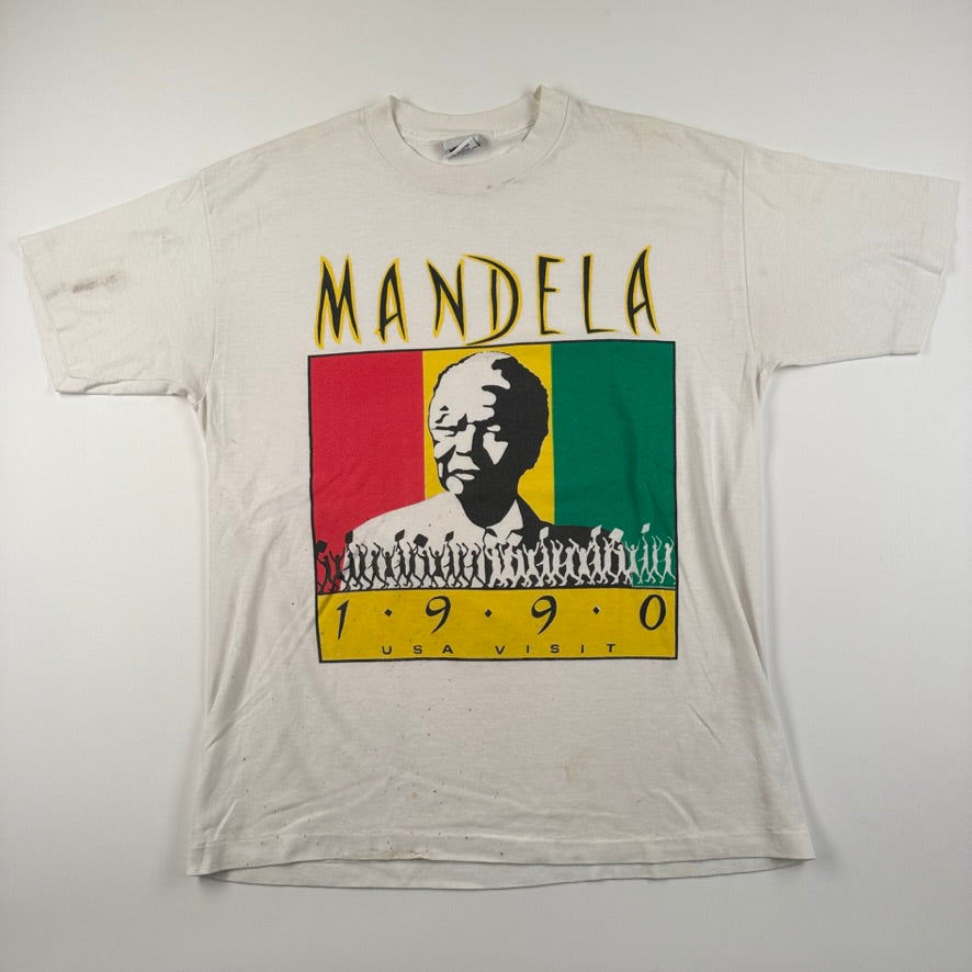 Vintage 1990 Mandela Shirt Large USA Visit