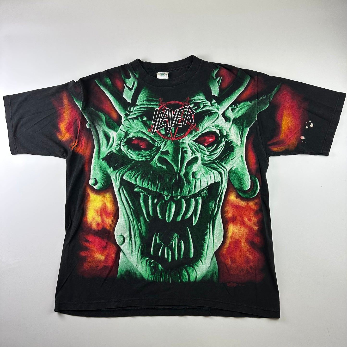 Vintage 90s Slayer Shirt XL All Over Print