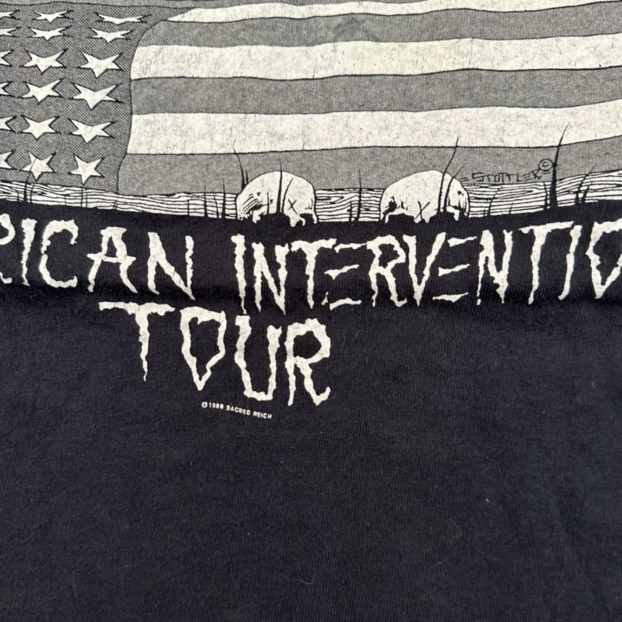 Vintage 1989 Sacred Reich Shirt Large American Intervention