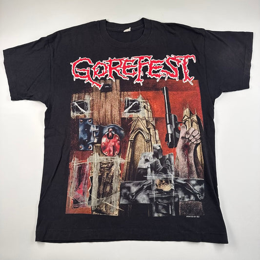 Vintage 90s Gorefest Shirt Large European Tour